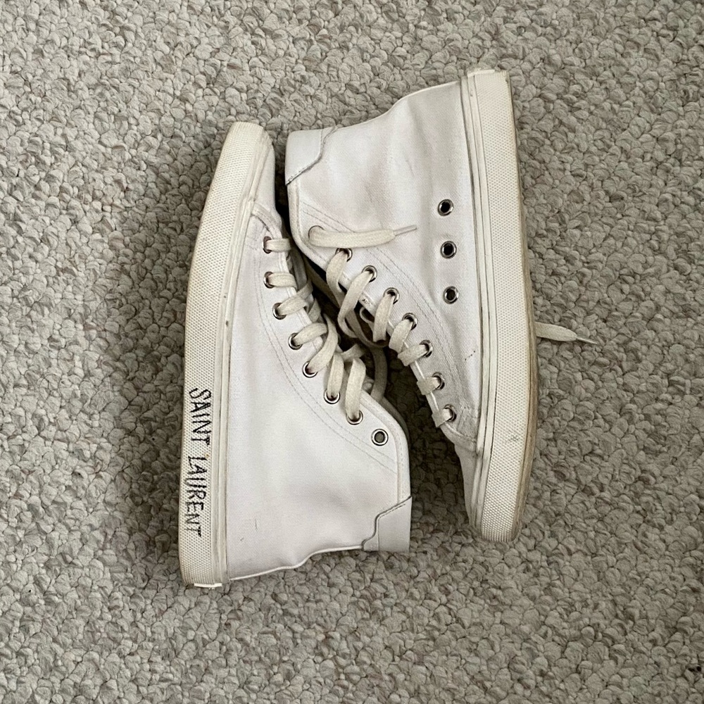 Yves St. Laurent white high top sneakers